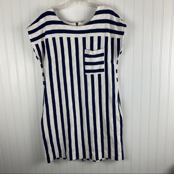MADEWELL Navy & White Striped Dress - Picture 2 of 10